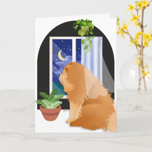 OUT THERE SOMEWHERE Chow memorial Card Kaart (Gele Bloem)