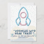 Out to space Birthday party invitation Card (Voorkant)