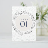 Out to space Birthday Party Table Flat card Kaart (Staand voorkant)