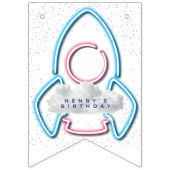 Out to Space Customizable Birthday Vlaggetjes (Eerste vlag)