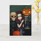 "Out Trick-or-Treating"-Wenskaart Kaart (Gele Bloem)