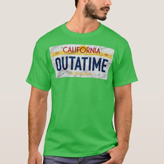 Outatime License Bord Funny T-shirt (Voorkant)