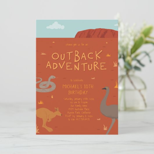 Outback Adventure Birthday Kaart (Staand voorkant)