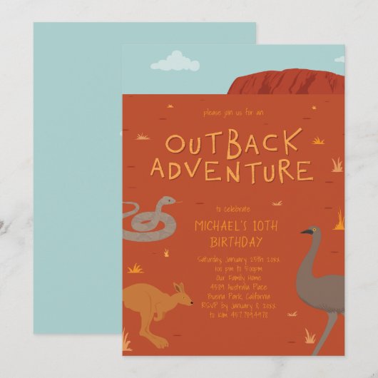 Outback Adventure Birthday Kaart (Voorkant / Achterkant)