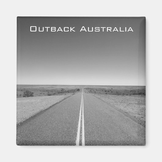 Outback Australia Road in Black and White - Magnet (Voorkant)