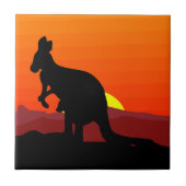 Outback Australian Kangaroo op Sunset Tegeltje (Voorkant)