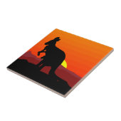 Outback Australian Kangaroo op Sunset Tegeltje (Zijkant)