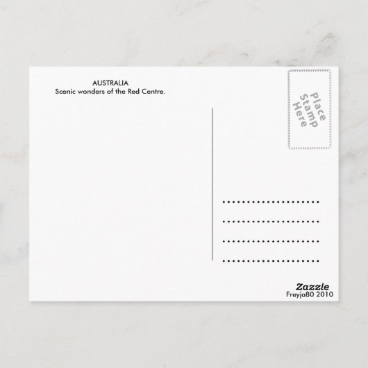Outback Australië Briefkaart | Schilderachtig Aust (Achterkant)