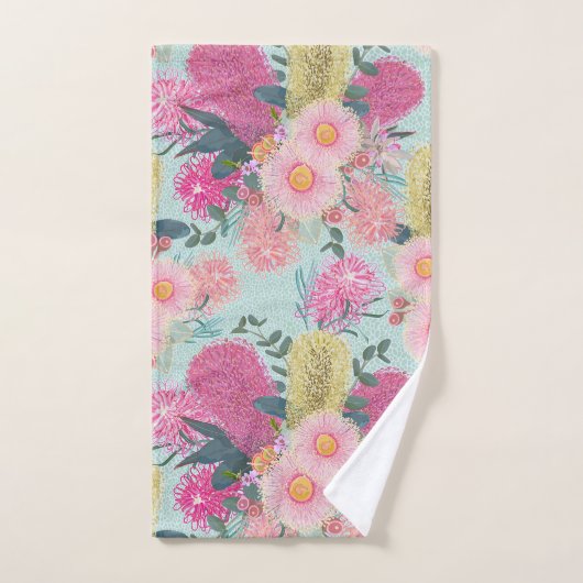 Outback Banksia and Grevillea Eucalyptus Bad Handdoek (Handdoek)