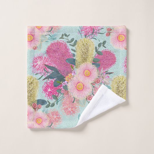 Outback Banksia and Grevillea Eucalyptus Bad Handdoek (Wasdoekje)