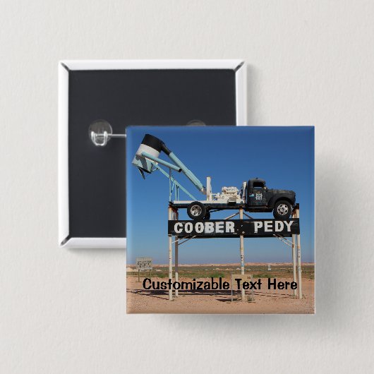 Outback Coober Pedy Gepersonaliseerd Souvenir Vierkante Button 5,1 Cm (Voorkant /achterkant)