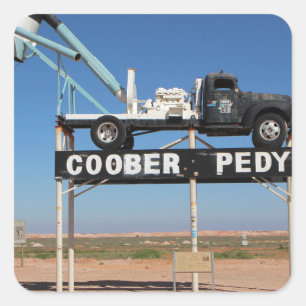 Outback Coober Pedy Gepersonaliseerd Souvenir Vierkante Sticker