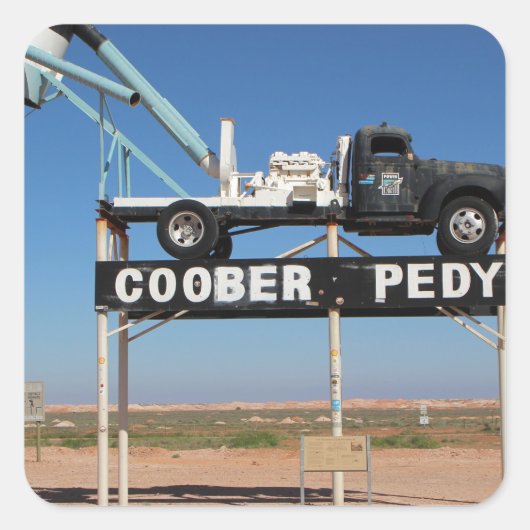Outback Coober Pedy Gepersonaliseerd Souvenir Vierkante Sticker (Voorkant)