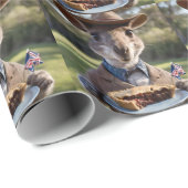 Outback Delight: A Kangaroo Eats Aussie Meat Pie Cadeaupapier (Rol Hoek)