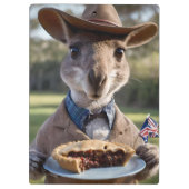 Outback Delight: A Kangaroo Eats Aussie Meat Pie Klembord (Achterkant)