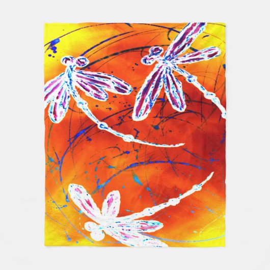 Outback Dragonfly Dance Fleece Deken (Voorkant)