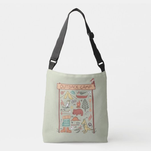 Outback Kamp Australische Dieren Kamperen Crossbody Tas (Voorkant)