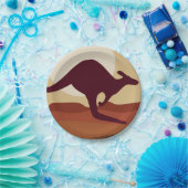 Outback kangaroo papieren bordje (Feest)
