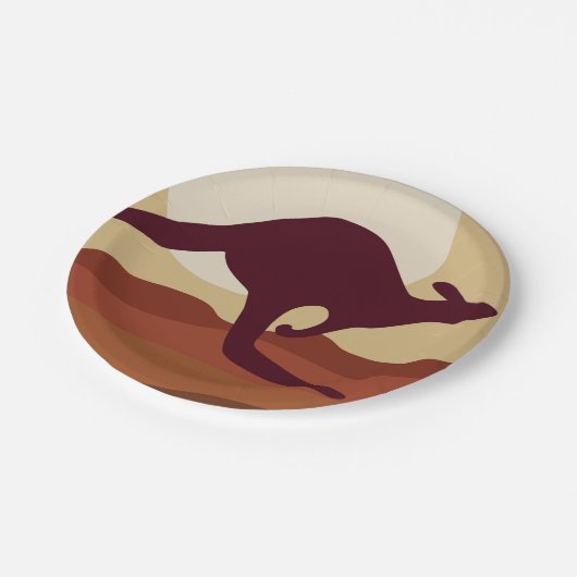 Outback kangaroo papieren bordje (Gekanteld)