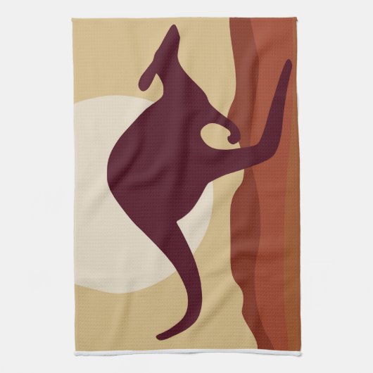 Outback kangaroo theedoek (Verticaal)