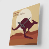 Outback kangaroo vierkante klok (Hoek)