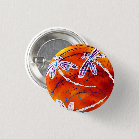 Outback Libelle Dans Ronde Button 3,2 Cm (Voorkant /achterkant)