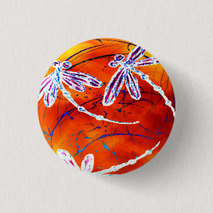Outback Libelle Dans Ronde Button 3,2 Cm