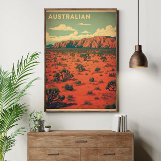 Outback Odyssey – Retro Australian Desert Travel  Poster