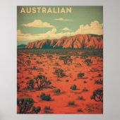 Outback Odyssey – Retro Australische woestijnreis Poster (Voorkant)