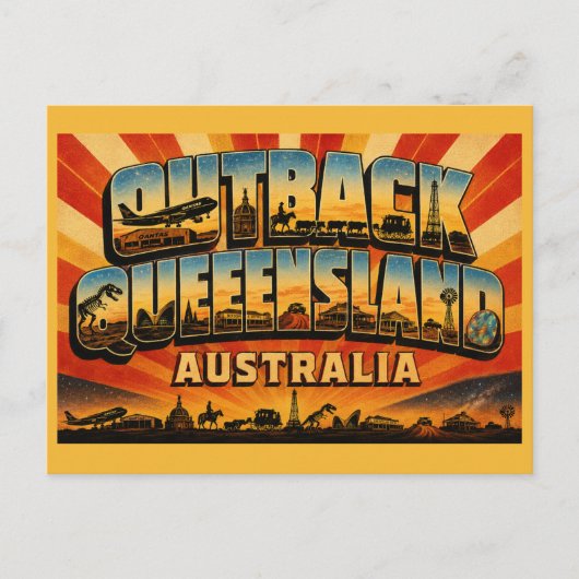 Outback Queensland Australië's Wilde Hart Briefkaart (Voorkant)