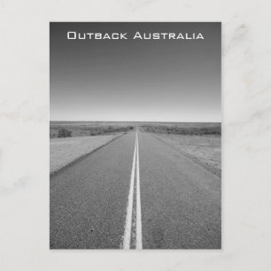 Outback Road Australië, Black en White - Briefkaar Briefkaart
