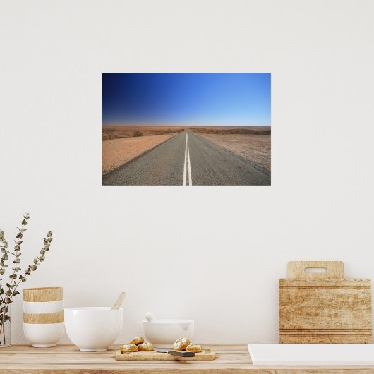 Outback Road, Australië - Poster, landschap Poster (Keuken)