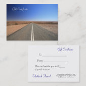 Outback Road Travel Agent - Cadeaubon Kortingskaartje (Voorkant / Achterkant)