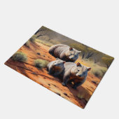 Outback Trio: Wombat Wanderers, Deurmat (Schuin)