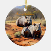 Outback Trio: Wombat Wanderers, Keramisch Ornament (Voorkant)
