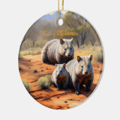 Outback Trio: Wombat Wanderers, Keramisch Ornament (Links)