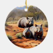 Outback Trio: Wombat Wanderers, Keramisch Ornament (Achterkant)