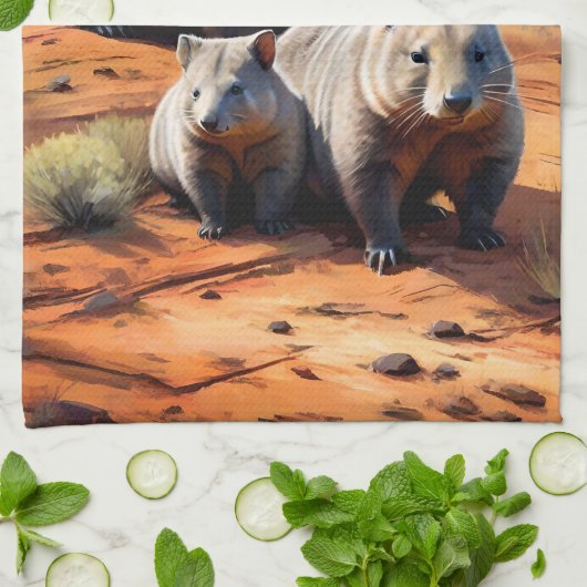 Outback Trio: Wombat Wanderers, Theedoek (Gevouwen)