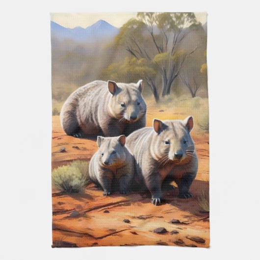Outback Trio: Wombat Wanderers, Theedoek (Verticaal)