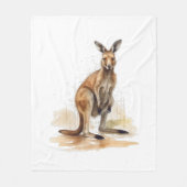 Outback Wanderer, Watercolor Kangoeroe Fleece Deken (Voorkant)