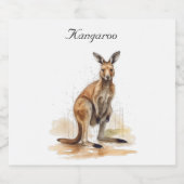 Outback Wanderer: Waterverf Kangaroo custom Bier Etiket (Enkel label)