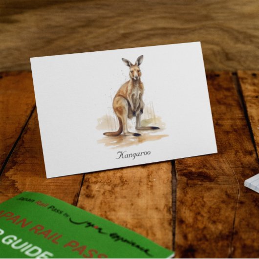 Outback Wanderer: Waterverf Kangaroo custom Briefkaart