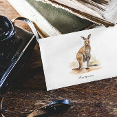 Outback Wanderer: Waterverf Kangaroo custom Briefkaart