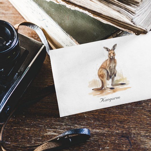 Outback Wanderer: Waterverf Kangaroo custom Briefkaart