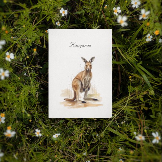 Outback Wanderer: Waterverf Kangaroo custom Briefkaart
