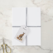 Outback Wanderer: Waterverf Kangaroo custom Cadeaulabel (Met Touw)