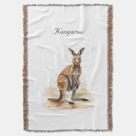 Outback Wanderer: Waterverf Kangaroo custom Deken