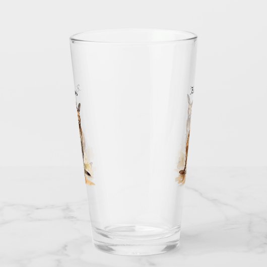 Outback Wanderer: Waterverf Kangaroo custom Glas (Rechts)