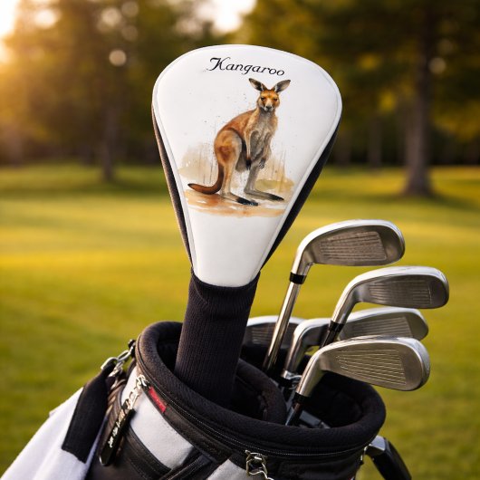 Outback Wanderer: Waterverf Kangaroo custom Golfheadcover