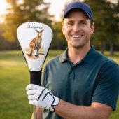 Outback Wanderer: Waterverf Kangaroo custom Golfheadcover